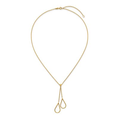 14K Yellow Gold Two-Teardrop Y-Necklace – view 5