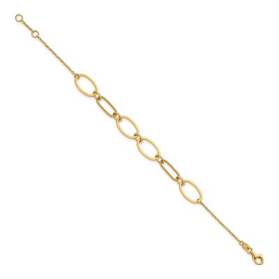 14K Yellow Gold Twisted Oval Link Bracelet – view 3
