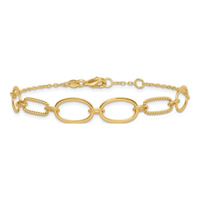 14K Yellow Gold Twisted Oval Link Bracelet – view 4