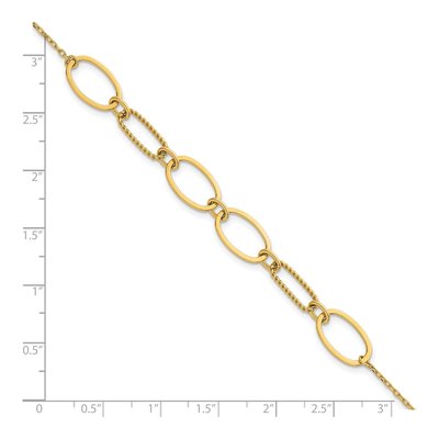 14K Yellow Gold Twisted Oval Link Bracelet – view 6