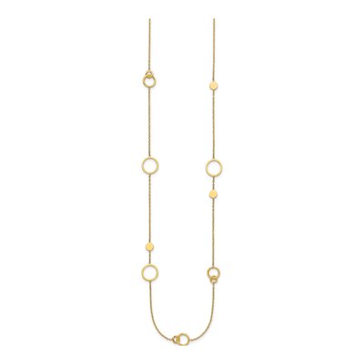 14K Yellow Gold Circle Link Necklace – view 3