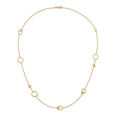 14K Yellow Gold Circle Link Necklace – view 5
