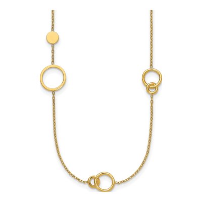 14K Yellow Gold Circle Link Necklace