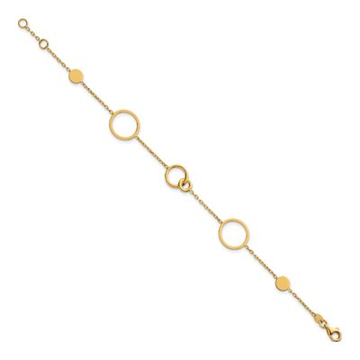14K Yellow Gold Circle Link Bracelet – view 3