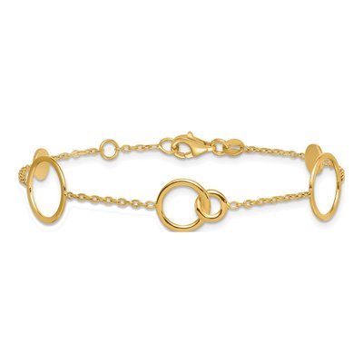 14K Yellow Gold Circle Link Bracelet – view 4
