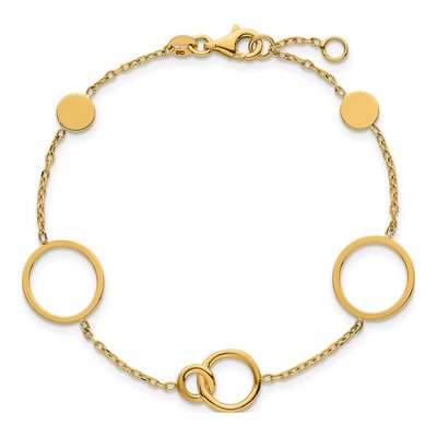 14K Yellow Gold Circle Link Bracelet – view 5