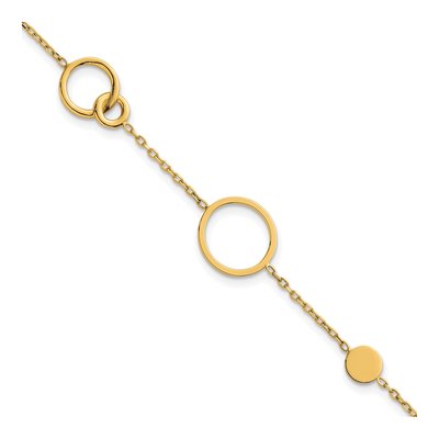 14K Yellow Gold Circle Link Bracelet