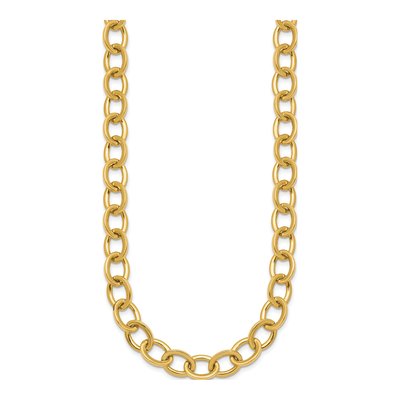 14K Yellow Gold 9mm Round Cable Chain – view 3