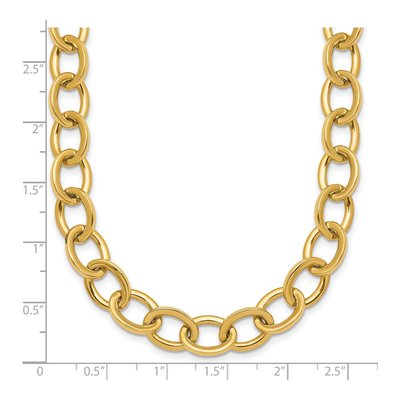 14K Yellow Gold 9mm Round Cable Chain – view 6