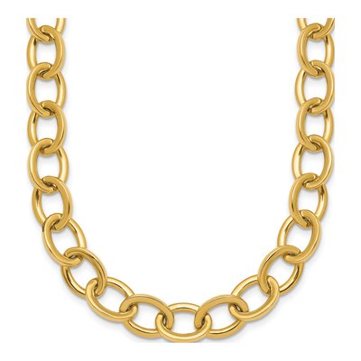 14K Yellow Gold 9mm Round Cable Chain
