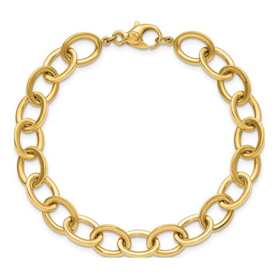 14K Yellow Gold Round Cable Link Bracelet – view 5