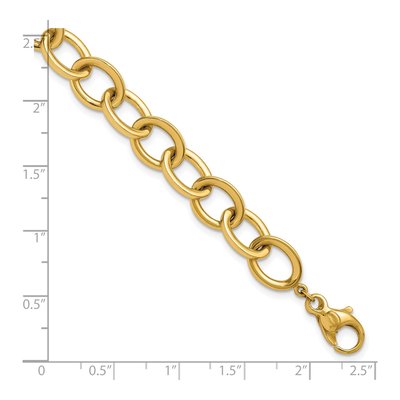 14K Yellow Gold Round Cable Link Bracelet – view 6