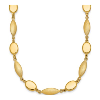 14K Yellow Gold Oval Round Link Necklace
