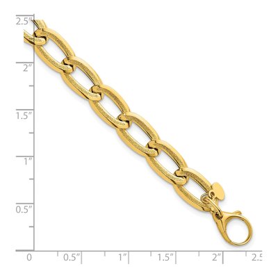 14K Yellow Gold Textured Curb Link Bracelet – view 6