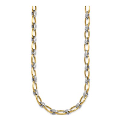 14K Two-Tone Gold 6.8mm Oval Link Chain – view 3