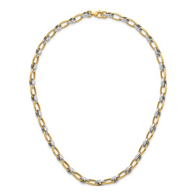 14K Two-Tone Gold 6.8mm Oval Link Chain – view 5
