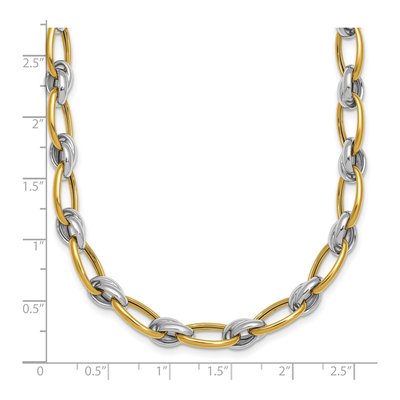 14K Two-Tone Gold 6.8mm Oval Link Chain – view 6