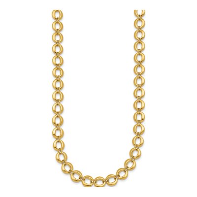 14K Yellow Gold 8mm Fancy Circle Link Chain – view 3
