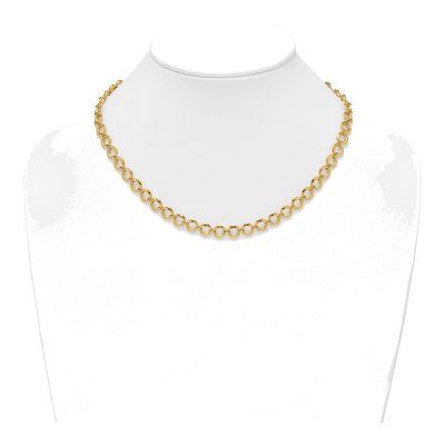 14K Yellow Gold 8mm Fancy Circle Link Chain – view 4