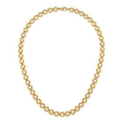 14K Yellow Gold 8mm Fancy Circle Link Chain – view 5