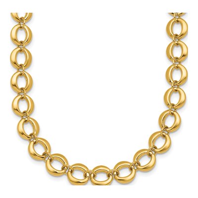 14K Yellow Gold 8mm Fancy Circle Link Chain