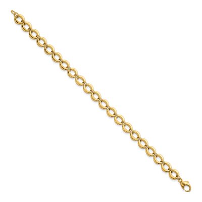 14K Yellow Gold Fancy Circle Link Bracelet – view 3