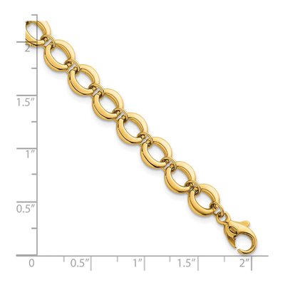 14K Yellow Gold Fancy Circle Link Bracelet – view 6