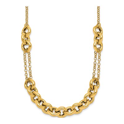 14K Yellow Gold 10.2mm Fancy Multi Link Chain