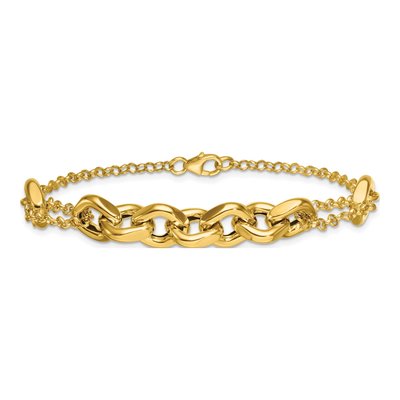 14K Yellow Gold Fancy Multi Link Bracelet – view 4