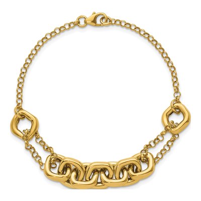 14K Yellow Gold Fancy Multi Link Bracelet – view 5