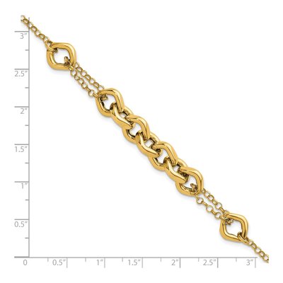 14K Yellow Gold Fancy Multi Link Bracelet – view 6