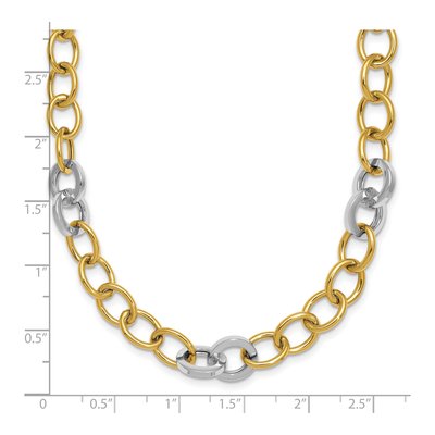 14K Two-Tone Gold 9.75mm Fancy Cable 18-inch Link Chain – view 6