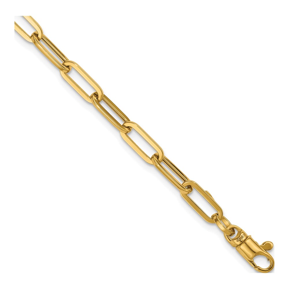 14K Polished 4mm Paperclip Link 18 Inch Necklace with Lobster Clasp