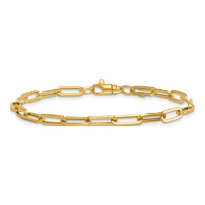 14K Yellow Gold 4mm Paperclip Chain Bracelet – view 4