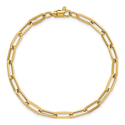 14K Yellow Gold 4mm Paperclip Chain Bracelet – view 5