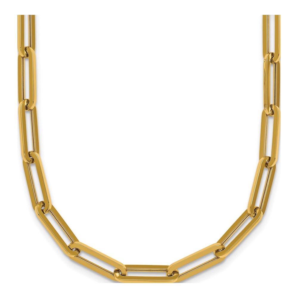 14K Polished 4.3mm Paperclip Link 18 Inch Necklace with Lobster Clasp