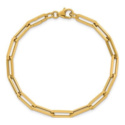 14K Yellow Gold 4.5mm Paperclip Chain Bracelet – view 5