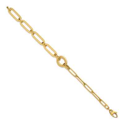 14K Yellow Gold Paperclip Circle Bracelet – view 3