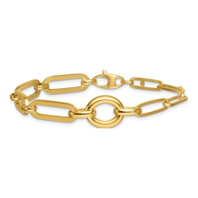 14K Yellow Gold Paperclip Circle Bracelet – view 4