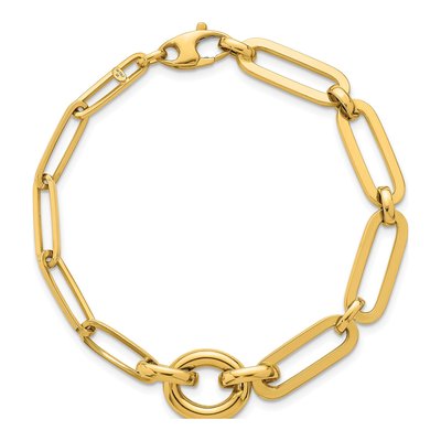 14K Yellow Gold Paperclip Circle Bracelet – view 5