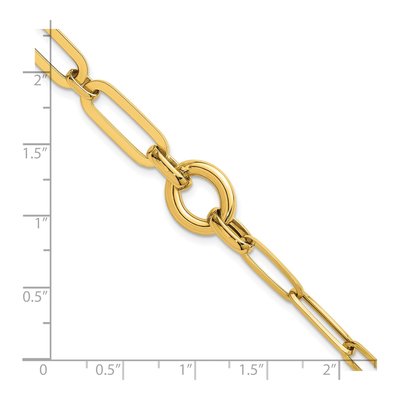 14K Yellow Gold Paperclip Circle Bracelet – view 6