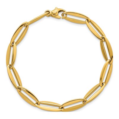 14K Yellow Gold Oval Link Bracelet – view 5