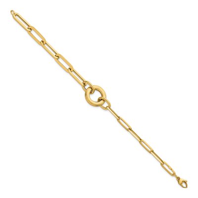 14K Yellow Gold Paperclip Circle Link 8-inch Bracelet – view 3