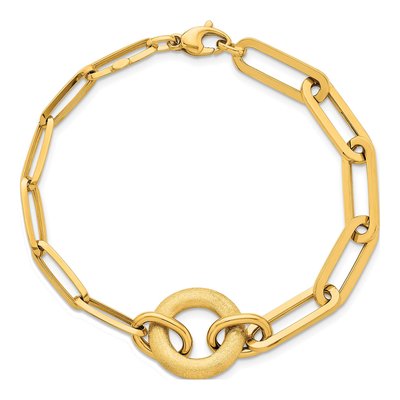 14K Yellow Gold Paperclip Circle Link 8-inch Bracelet – view 5