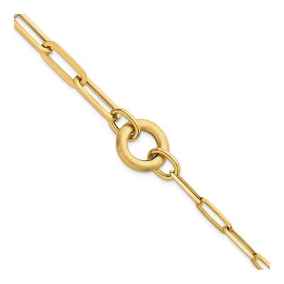 14K Yellow Gold Paperclip Circle Link 8-inch Bracelet