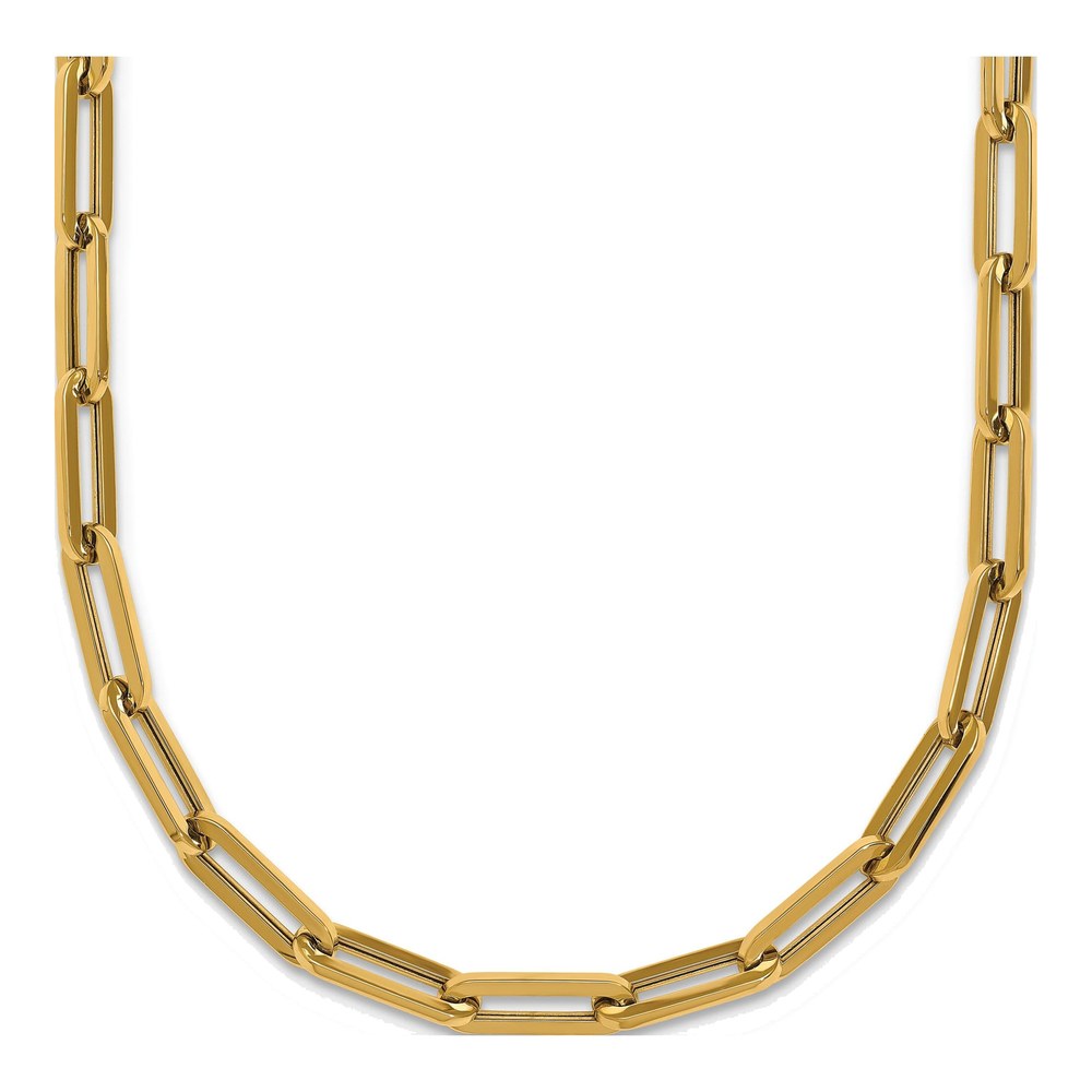14K Polished 4mm Paperclip Link 18 Inch Necklace with Lobster Clasp