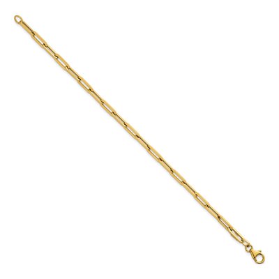 14K Yellow Gold 4mm Paperclip Chain Bracelet – view 3