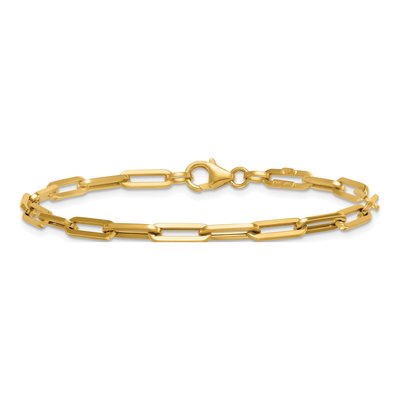 14K Yellow Gold 4mm Paperclip Chain Bracelet – view 4