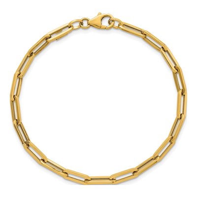 14K Yellow Gold 4mm Paperclip Chain Bracelet – view 5