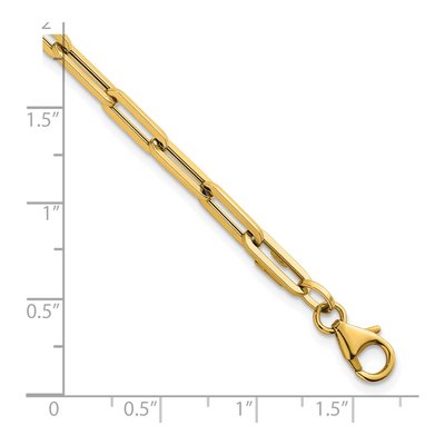 14K Yellow Gold 4mm Paperclip Chain Bracelet – view 6